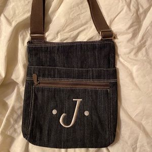 “J” embroidered cross body bag from Thirty-one
